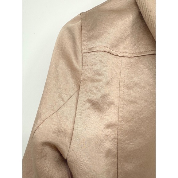 A.L.C. Champagne‎ Pink Edison Satin Cotton Hooded Bomber Jacket Women's Size S - Picture 8 of 9